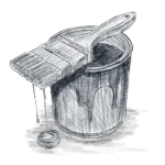 Sketch of a paint can